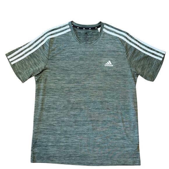 Men's Adidas Short Sleeve Green Space Dye Pullover Shirt, Size Med., EUC - Picture 1 of 2